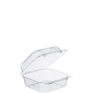 DART HINGED CONTAINER, 6 SQ CLR HINGE #C25UT1 500/CS