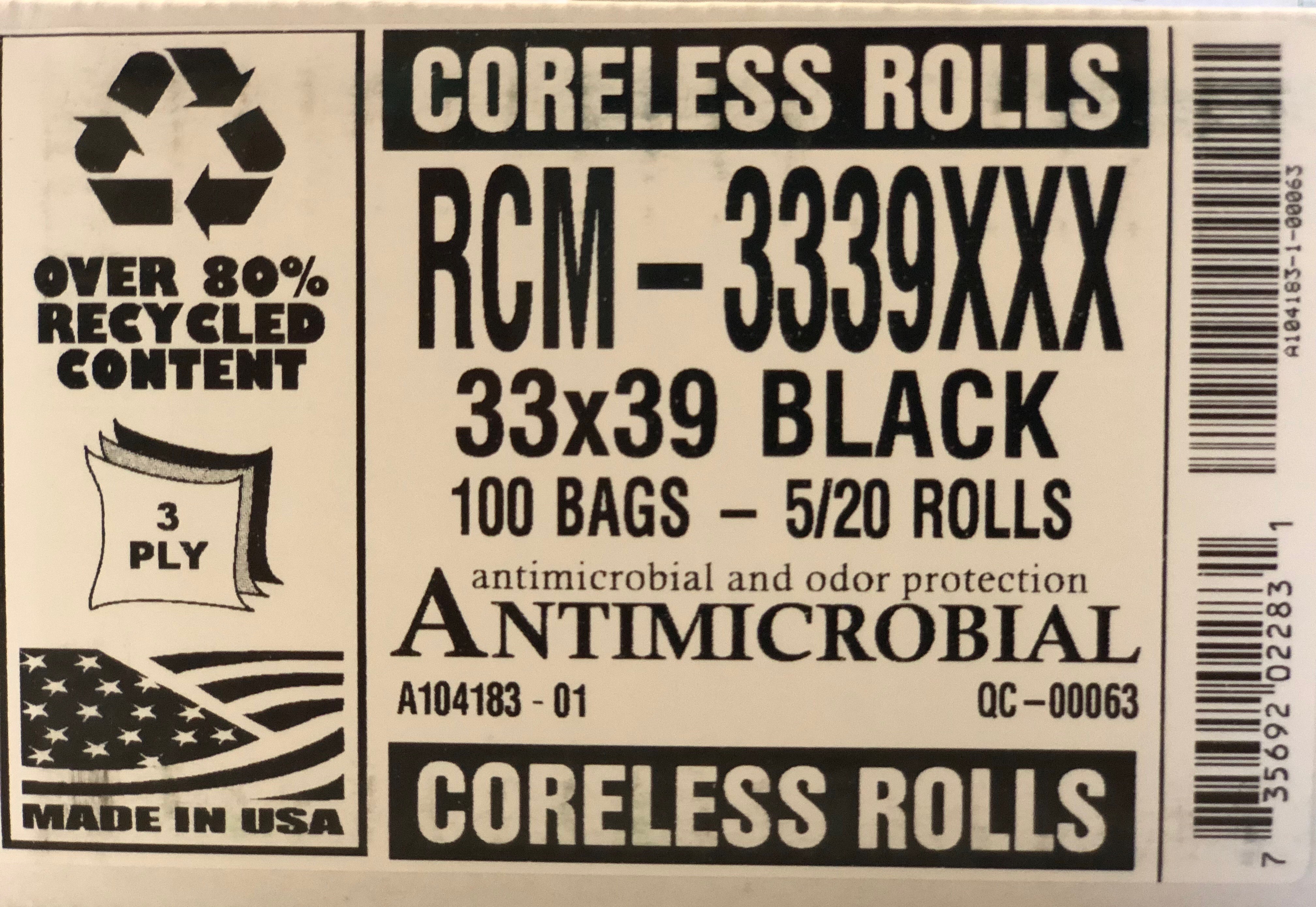 ALUF, RL-3339XXH 33X39 2.0 EQ BLACK LINERS 100/CS